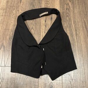 Backless Black Blazer Vest for Cute Office Outfits